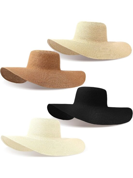 4 Pack Wide Brim Floppy Sun Hats for Women - Foldable UPF 50+ Beach Caps main image 7